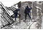 Map Print 7, 3 figures in mapscape