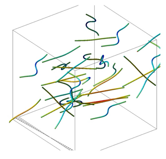 Interacting flexible filaments immersed in a Stokesian fluid