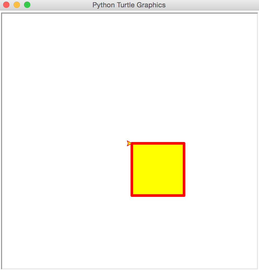 A green square with a red outline
